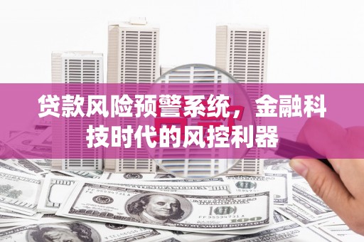黄南贷款风险预警系统，金融科技时代的风控利器