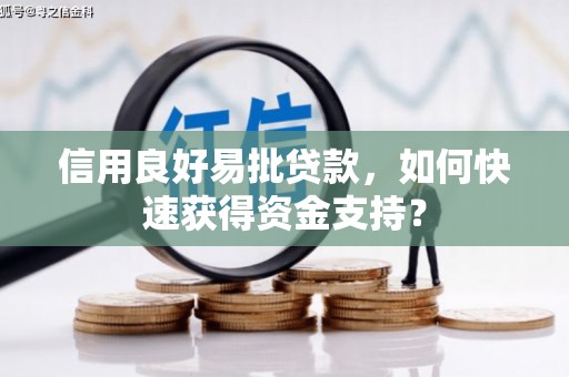 榆树信用良好易批贷款，如何快速获得资金支持？