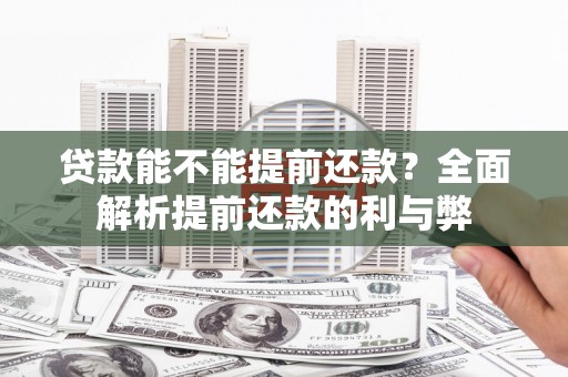 乐昌贷款能不能提前还款？全面解析提前还款的利与弊