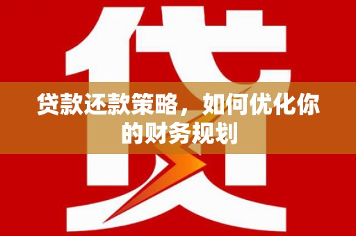 津南贷款还款策略，如何优化你的财务规划